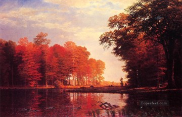 ブルック川の流れ Painting - 秋の森 アルバート ビアシュタット 風景 川